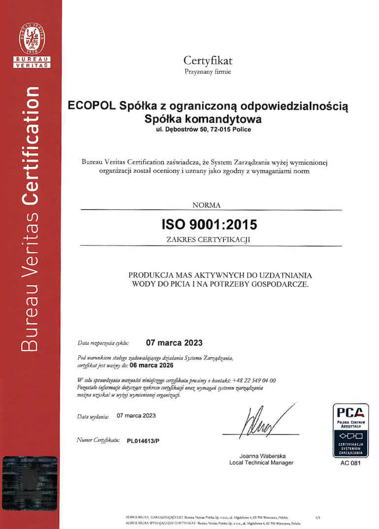 certyfikat ISO9001